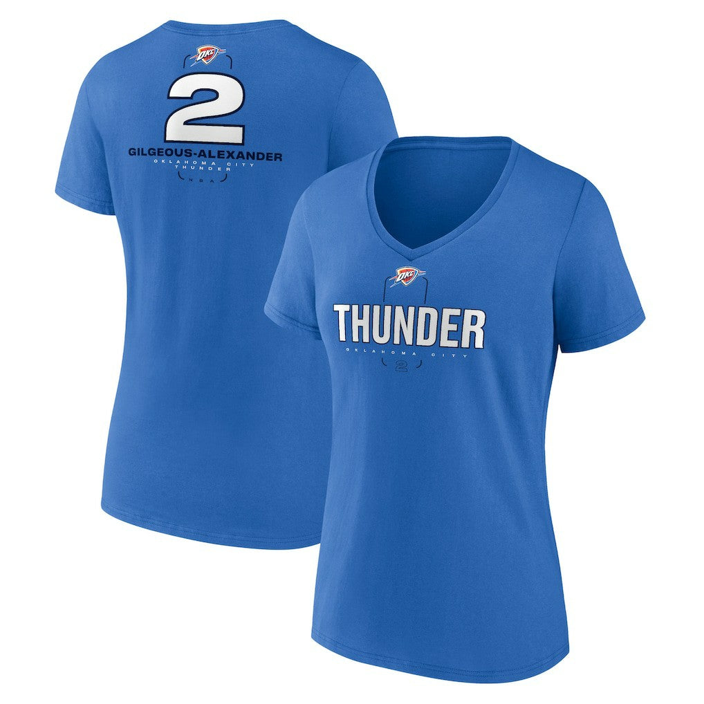 NBA Shai Gilgeous-Alexander Oklahoma City Thunder Women's Behind The Back Name & Number V-Neck T-Shirt