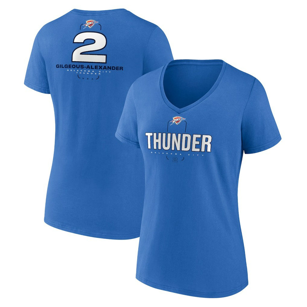 NBA Shai Gilgeous-Alexander Oklahoma City Thunder Women's Behind The Back Name & Number V-Neck T-Shirt