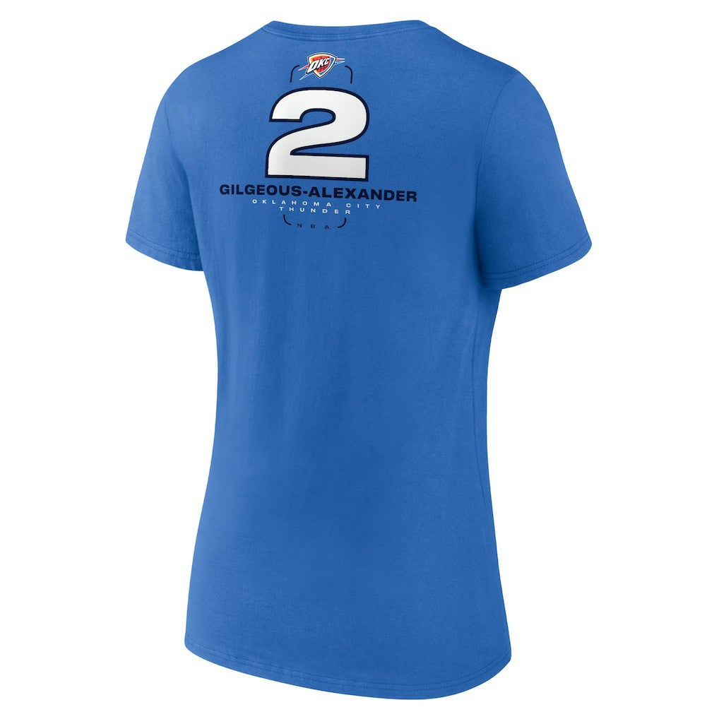 NBA Shai Gilgeous-Alexander Oklahoma City Thunder Women's Behind The Back Name & Number V-Neck T-Shirt
