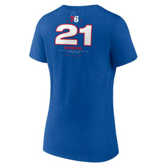 NBA Joel Embiid Philadelphia 76ers Women's Behind The Back Name & Number V-Neck T-Shirt