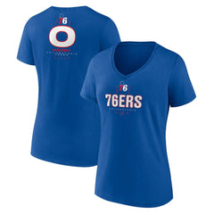 NBA Tyrese Maxey Philadelphia 76ers Women's Behind The Back Name & Number V-Neck T-Shirt