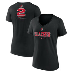 NBA Deandre Ayton Portland Trail Blazers Women's Behind The Back Name & Number V-Neck T-Shirt