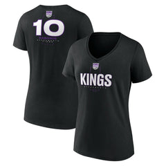 NBA Domantas Sabonis Sacramento Kings Women's Behind The Back Name & Number V-Neck T-Shirt