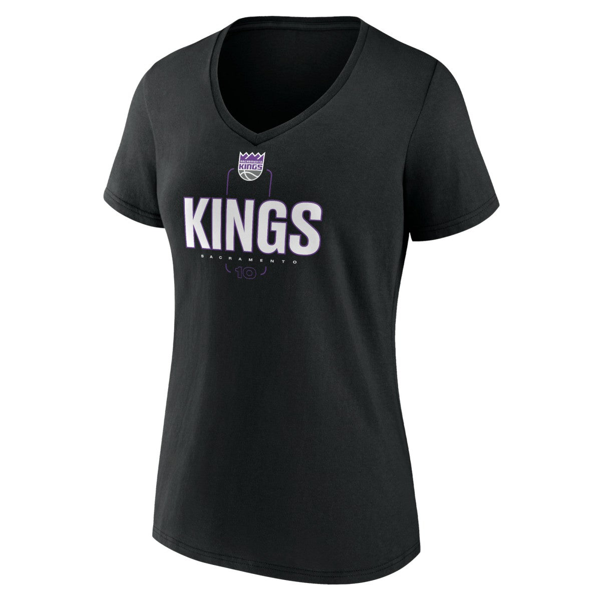 NBA Domantas Sabonis Sacramento Kings Women's Behind The Back Name & Number V-Neck T-Shirt