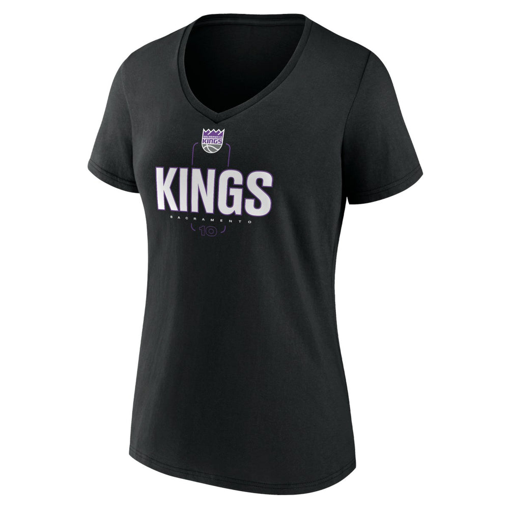 NBA Domantas Sabonis Sacramento Kings Women's Behind The Back Name & Number V-Neck T-Shirt