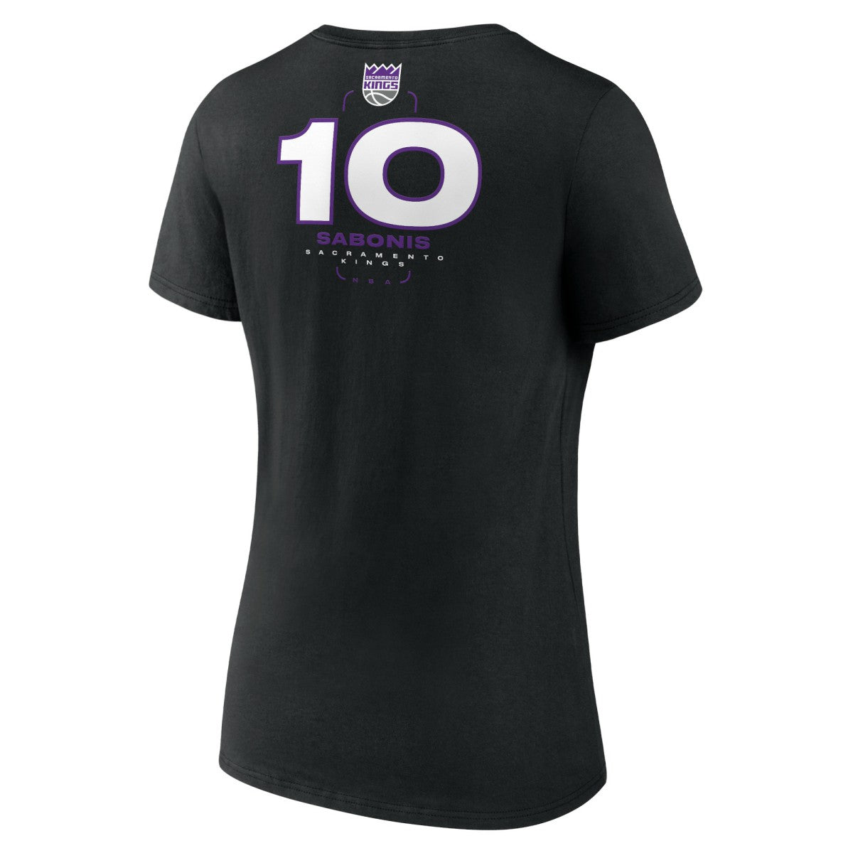NBA Domantas Sabonis Sacramento Kings Women's Behind The Back Name & Number V-Neck T-Shirt