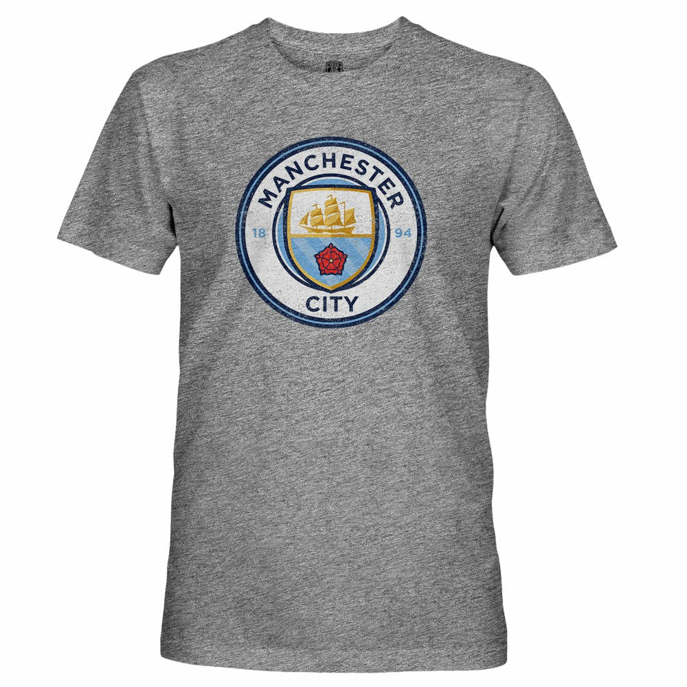 Manchester City 1863FC Tri-Blend Color Crest T-Shirt -  Heather Gray
