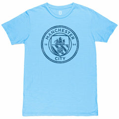 Manchester City 1863FC Mono Crest Slub T-Shirt -  Sky Blue