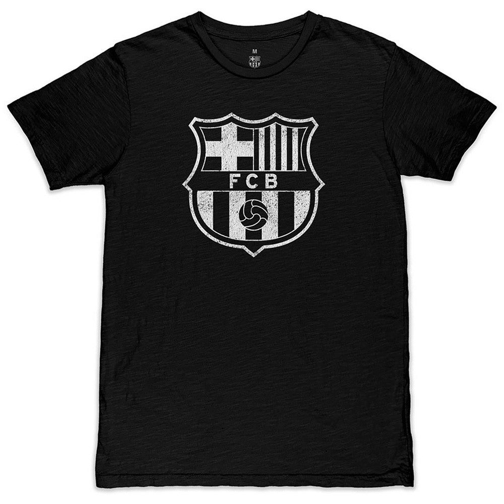 Barcelona 1863FC Mono Crest Slub T-Shirt -  Black