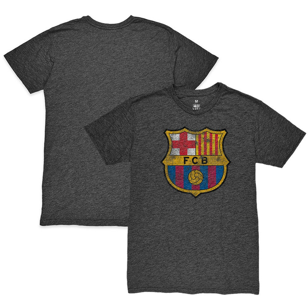 Barcelona 1863FC Color Crest Twisted Tri-Blend Slub T-Shirt -  Heather Black