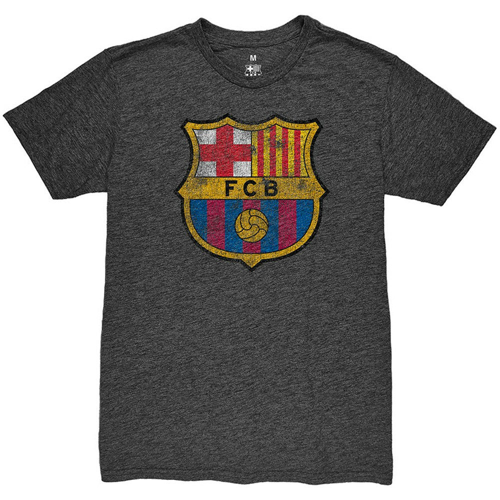 Barcelona 1863FC Color Crest Twisted Tri-Blend Slub T-Shirt -  Heather Black