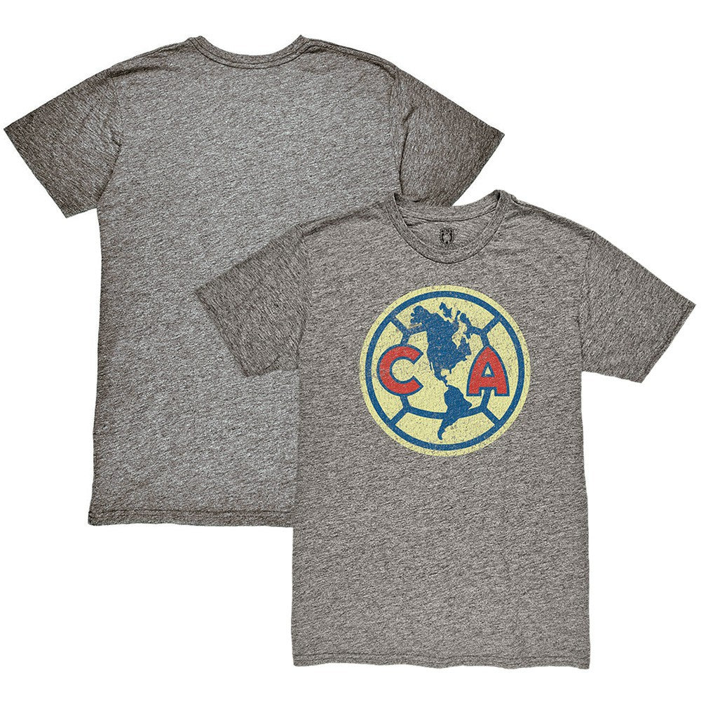 Club America 1863FC Color Crest Twisted Tri-Blend Slub T-Shirt -  Heather Gray