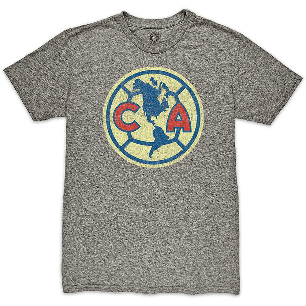 Club America 1863FC Color Crest Twisted Tri-Blend Slub T-Shirt -  Heather Gray