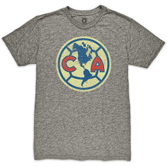 Club America 1863FC Color Crest Twisted Tri-Blend Slub T-Shirt -  Heather Gray