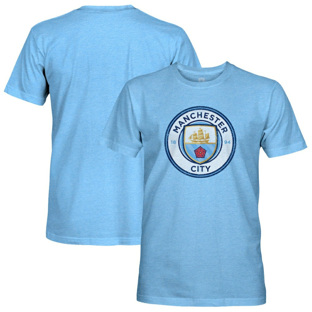 Manchester City 1863FC Color Crest Twisted Tri-Blend Slub T-Shirt -  Sky Blue
