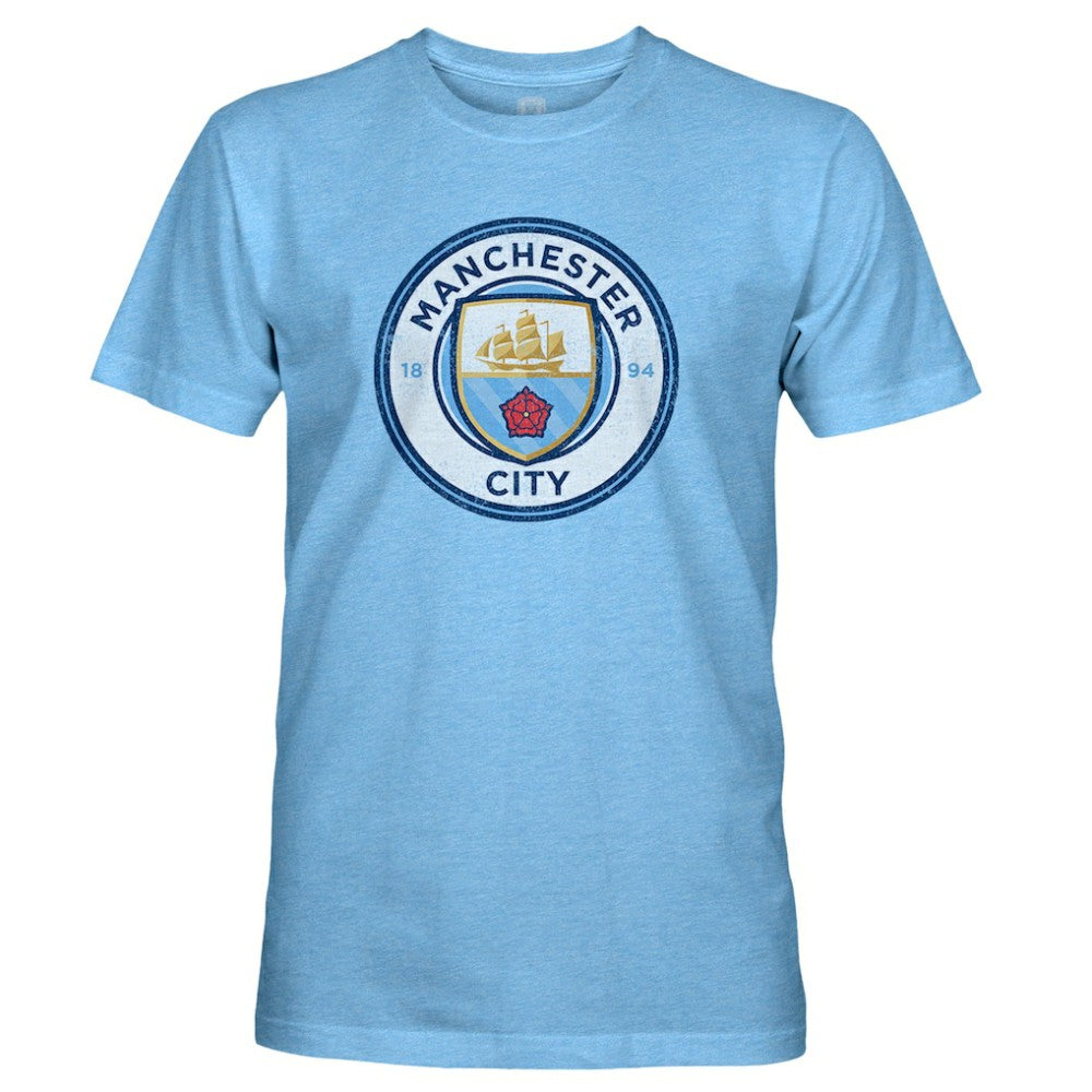 Manchester City 1863FC Color Crest Twisted Tri-Blend Slub T-Shirt -  Sky Blue