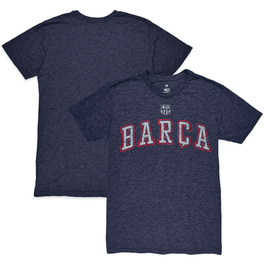 Barcelona 1863FC Wordmark Twisted Tri-Blend Slub T-Shirt -  Heather Navy