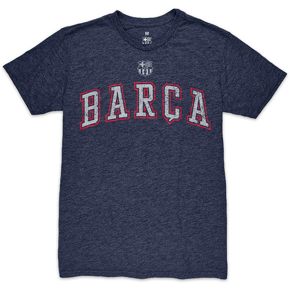 Barcelona 1863FC Wordmark Twisted Tri-Blend Slub T-Shirt -  Heather Navy