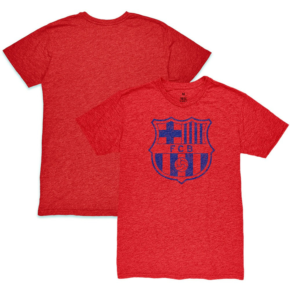 Barcelona 1863FC Mono Crest Twisted Tri-Blend Slub T-Shirt -  Red
