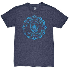 Manchester City 1863FC Retro Flourish Twisted Tri-Blend Slub T-Shirt -  Heather Navy