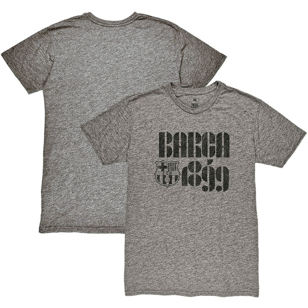 Barcelona 1863FC Retro Vibes Twisted Tri-Blend Slub T-Shirt -  Heather Gray