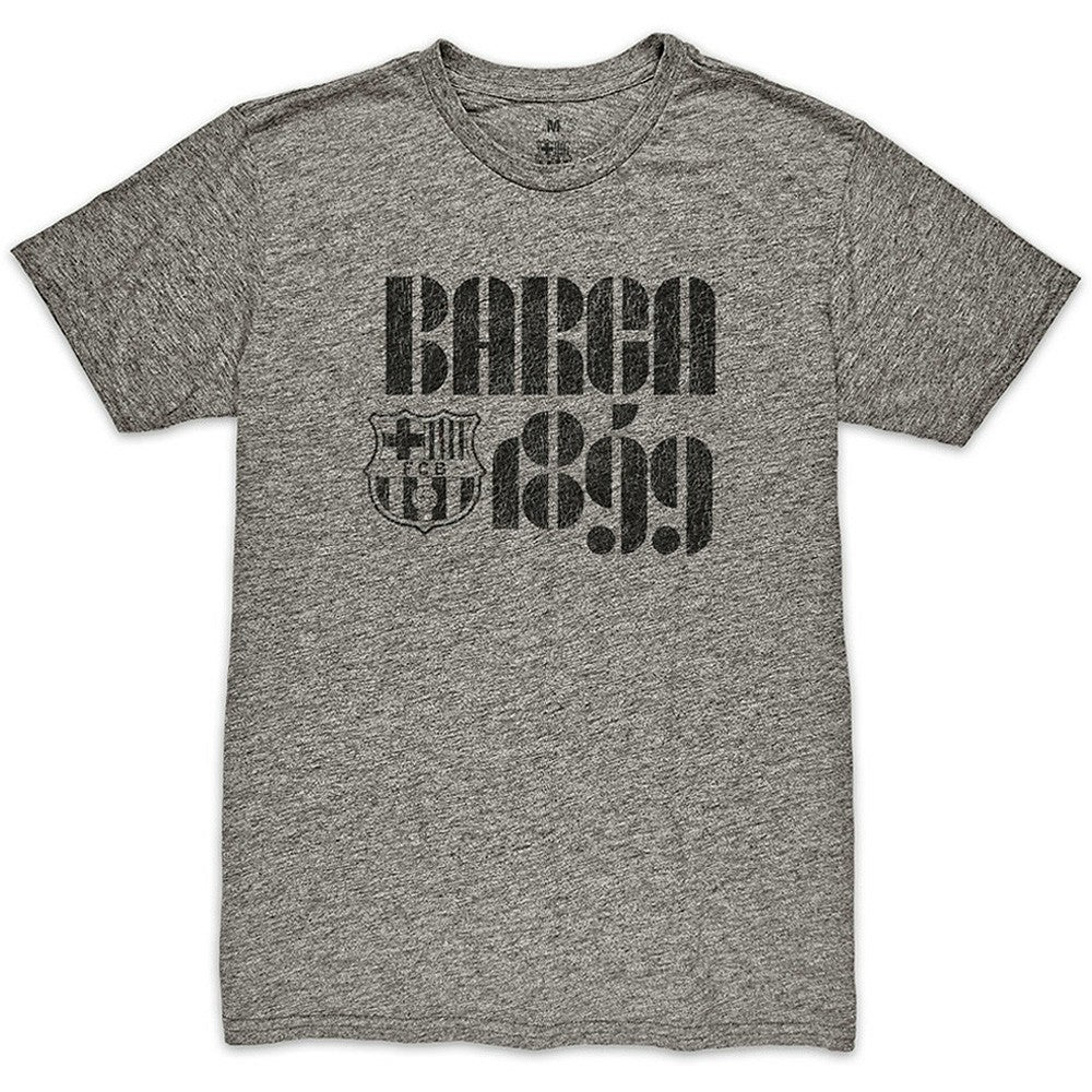Barcelona 1863FC Retro Vibes Twisted Tri-Blend Slub T-Shirt -  Heather Gray