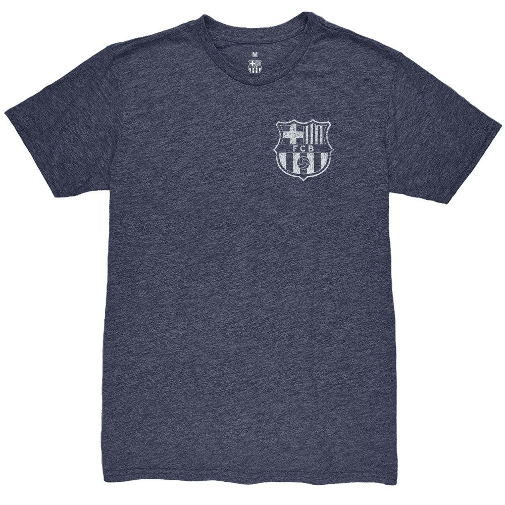 Barcelona 1863FC Front Back Date Twisted Tri-Blend T-Shirt -  Heather Navy