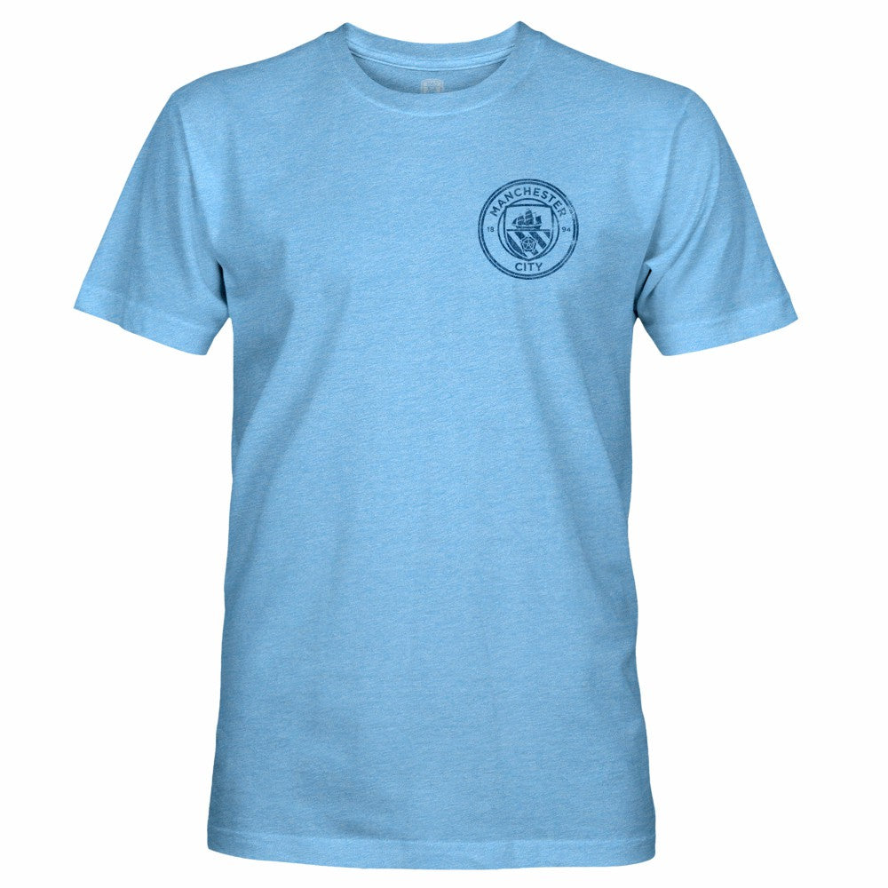 Manchester City 1863FC Front Back Text Twisted Tri-Blend Slub T-Shirt -  Sky Blue
