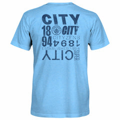 Manchester City 1863FC Front Back Text Twisted Tri-Blend Slub T-Shirt -  Sky Blue