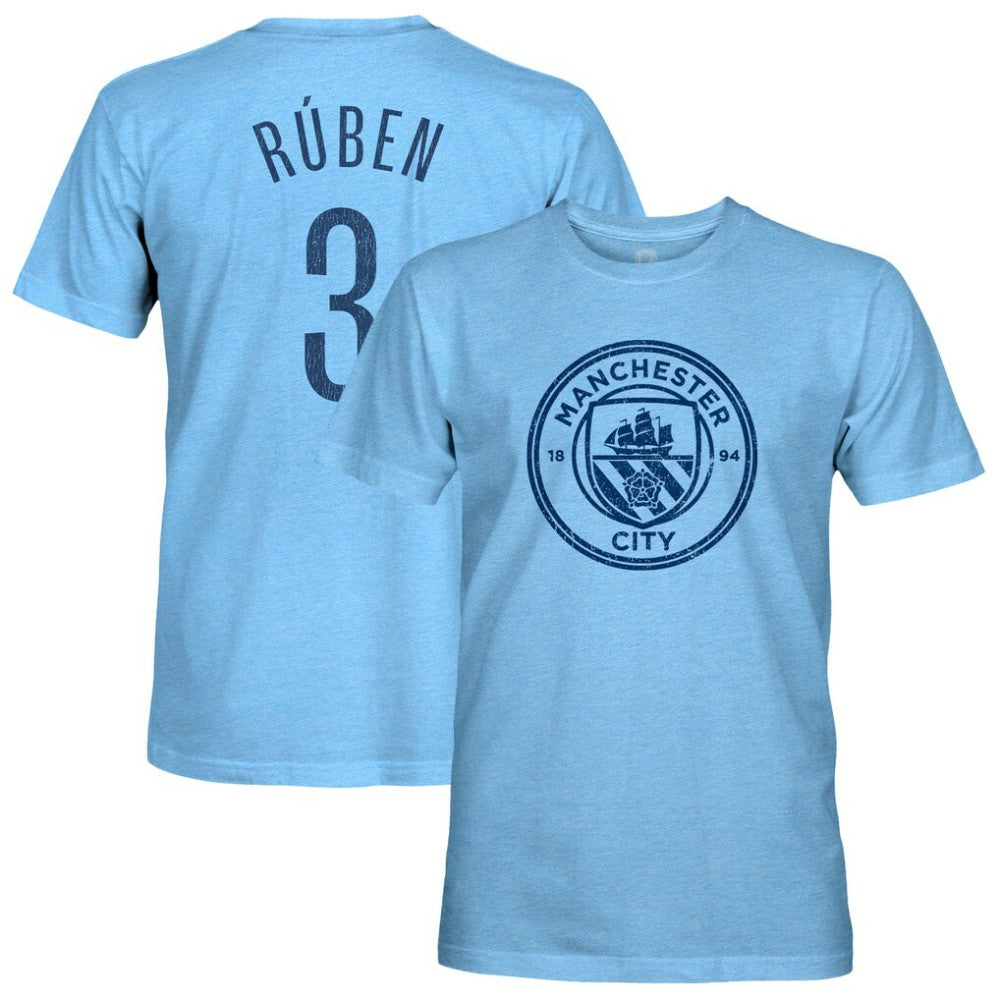 Rúben Dias Manchester City 1863FC Player Name & Number Twisted Tri-Blend Slub T-Shirt -  Sky Blue