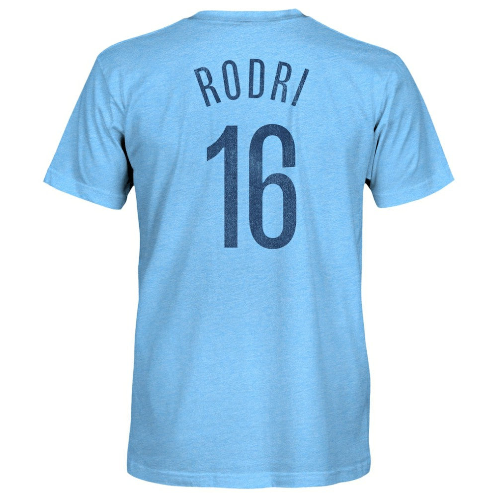 Rodrigo Manchester City 1863FC Player Name & Number Twisted Tri-Blend Slub T-Shirt -  Sky Blue