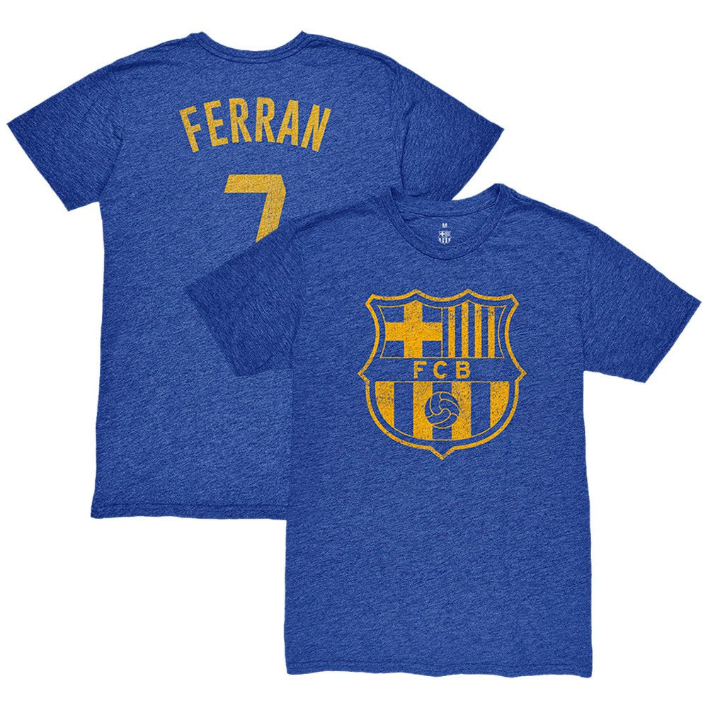 Ferran Torres Barcelona 1863FC Player Name & Number Twisted Tri-Blend Slub T-Shirt -  Heather Royal