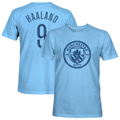 Erling Haaland Manchester City 1863FC Player Name & Number Twisted Tri-Blend Slub T-Shirt -  Sky Blue