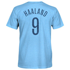 Erling Haaland Manchester City 1863FC Player Name & Number Twisted Tri-Blend Slub T-Shirt -  Sky Blue