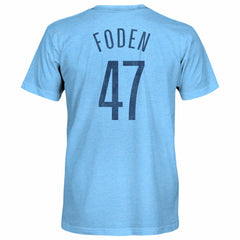 Phil Foden Manchester City 1863FC Player Name & Number Twisted Tri-Blend Slub T-Shirt -  Sky Blue