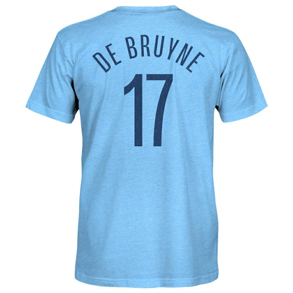 Kevin De Bruyne Manchester City 1863FC Player Name & Number Twisted Tri-Blend Slub T-Shirt -  Sky Blue