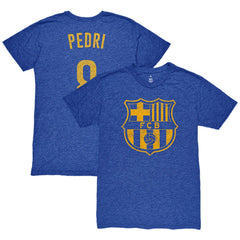 Pedri Barcelona 1863FC Player Name & Number Twisted Tri-Blend Slub T-Shirt -  Heather Royal