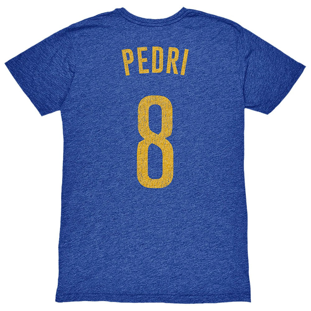 Pedri Barcelona 1863FC Player Name & Number Twisted Tri-Blend Slub T-Shirt -  Heather Royal