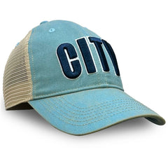 Manchester City 1863FC Washed Trucker Adjustable Hat -  Sky Blue