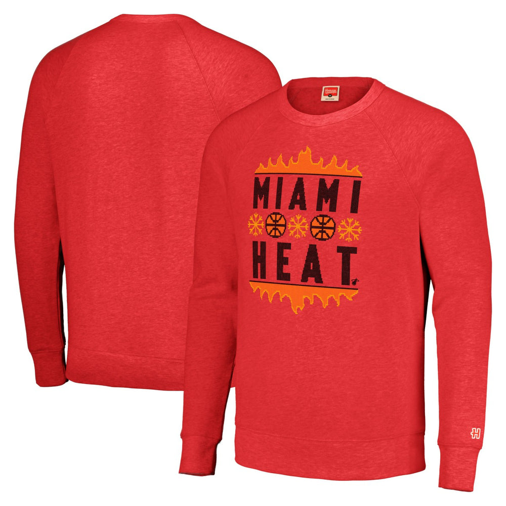 NBA Miami Heat Homage Unisex Holiday Raglan Pullover Sweatshirt