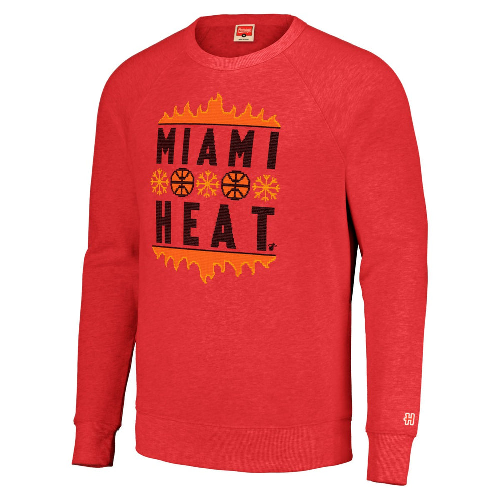 NBA Miami Heat Homage Unisex Holiday Raglan Pullover Sweatshirt