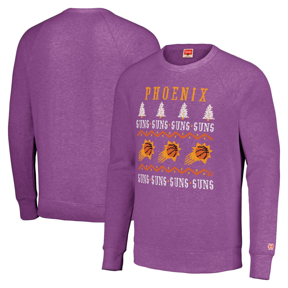 NBA Phoenix Suns Homage Unisex Holiday Tri-Blend Raglan Pullover Sweatshirt