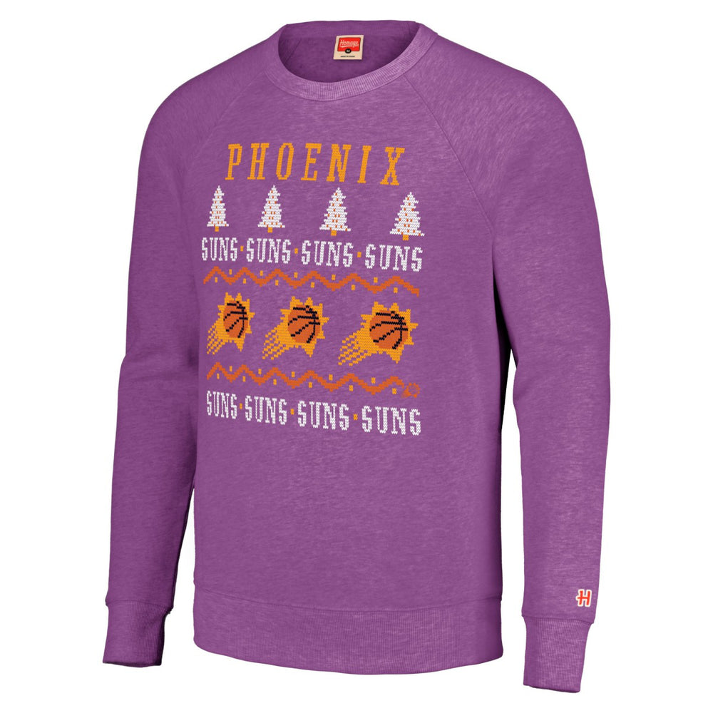 NBA Phoenix Suns Homage Unisex Holiday Tri-Blend Raglan Pullover Sweatshirt