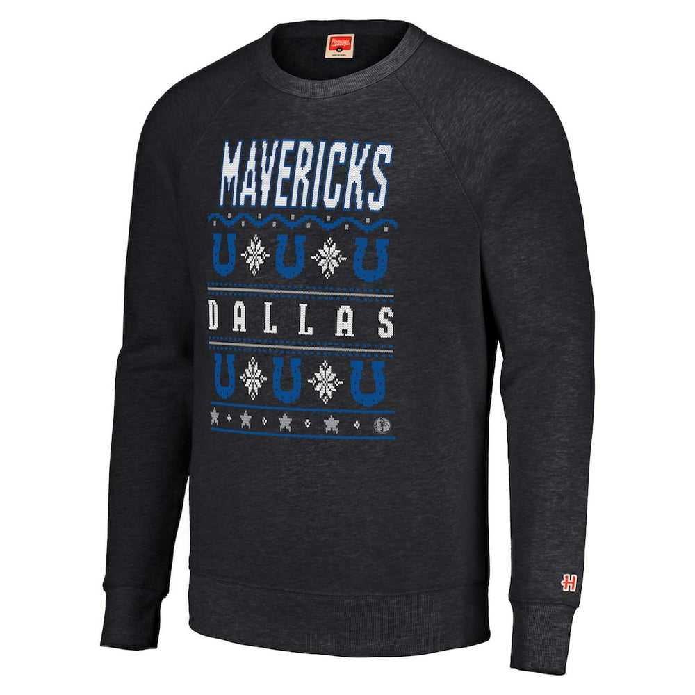 NBA Dallas Mavericks Homage Unisex Holiday Raglan Pullover Sweatshirt sale