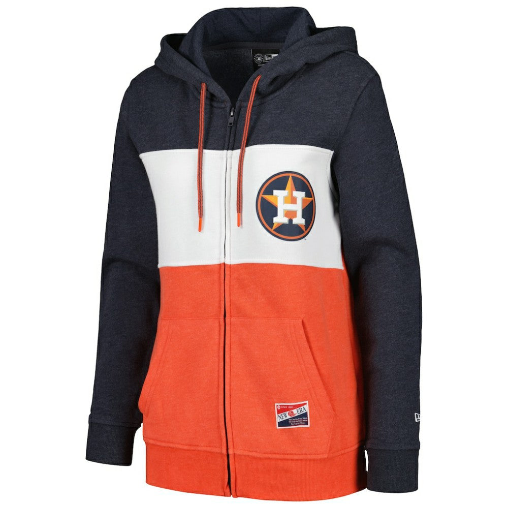 MLB Houston Astros New Era Women's Color Block Full-Zip Hoodie Jacket