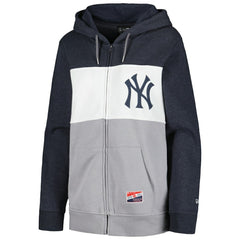 MLB New York Yankees New Era Women's Color Block Full-Zip Hoodie Jacket