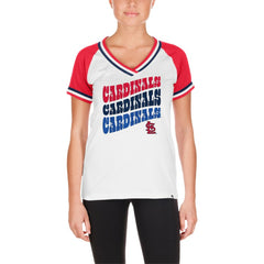 MLB St. Louis Cardinals New Era Women's Jersey Double Binding Raglan V-Neck T-Shirt