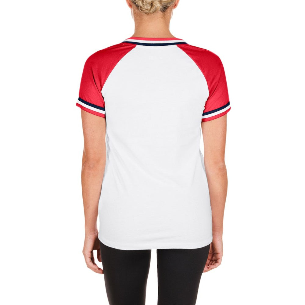 MLB St. Louis Cardinals New Era Women's Jersey Double Binding Raglan V-Neck T-Shirt