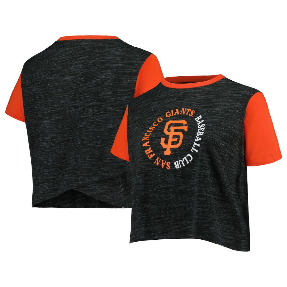 MLB San Francisco Giants New Era Women's Plus Size Crossover Back Cropped T-Shirt