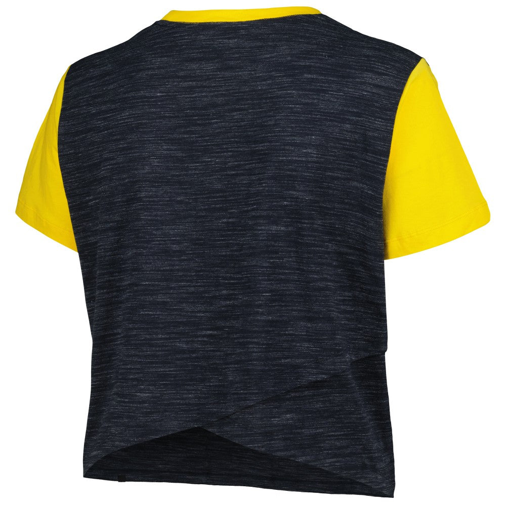 MLB Milwaukee Brewers New Era Women's Plus Size Crossover Back Cropped T-Shirt